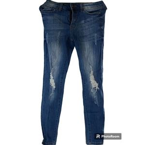 KanCan Jeans Womens 26 Blue Skinny Mid Rise Stretch Denim Faded KC6012M 5/26